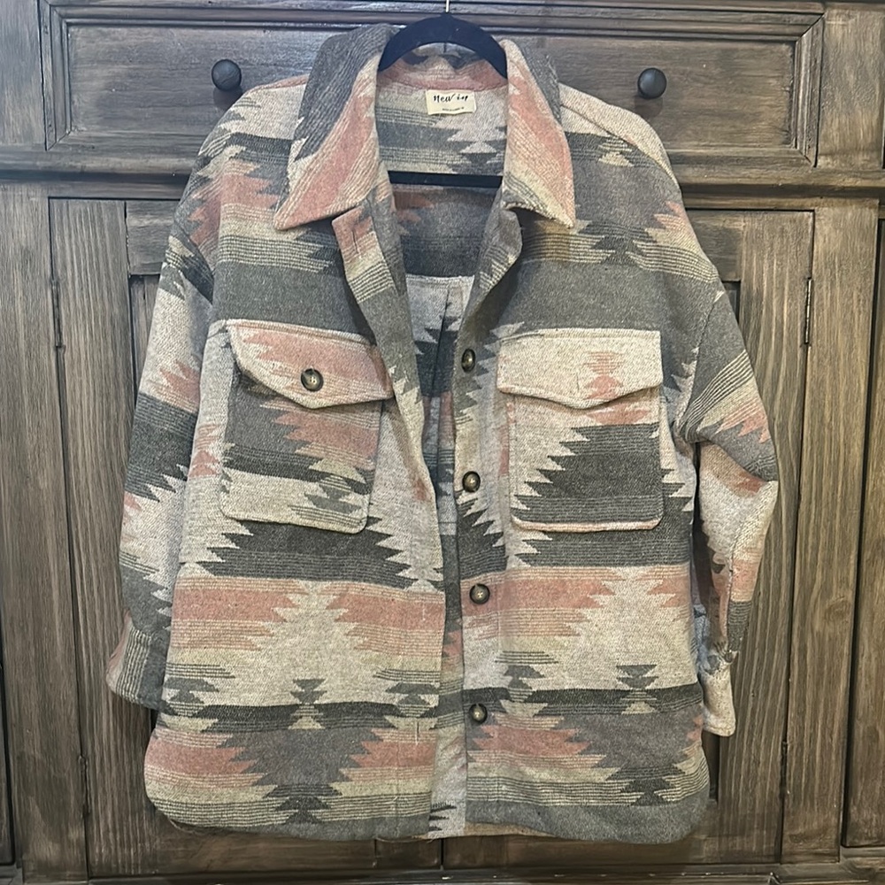 Aztec Pattern Jacket/ Oversized/ Never Worn - image 1
